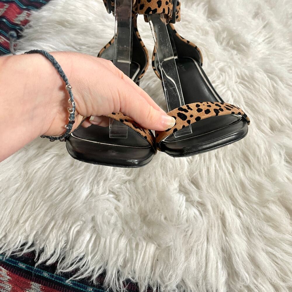 rag & bone Ellis Cheetah Print Animal Print Sandals Block Heel Heels sz 38.5 - Picture 5 of 9